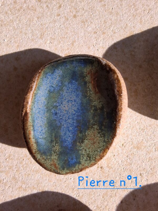 Pierre d'apaisement/ worry stone - Bleu vert – Image 3