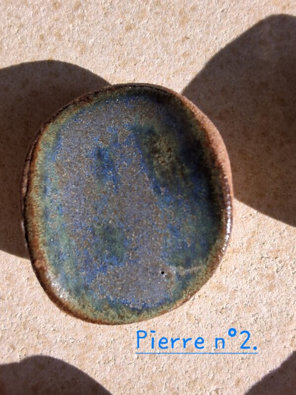 Pierre d'apaisement/ worry stone - Bleu vert – Image 4