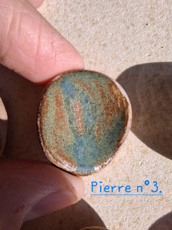 Pierre d'apaisement/ worry stone - Bleu vert – Image 5
