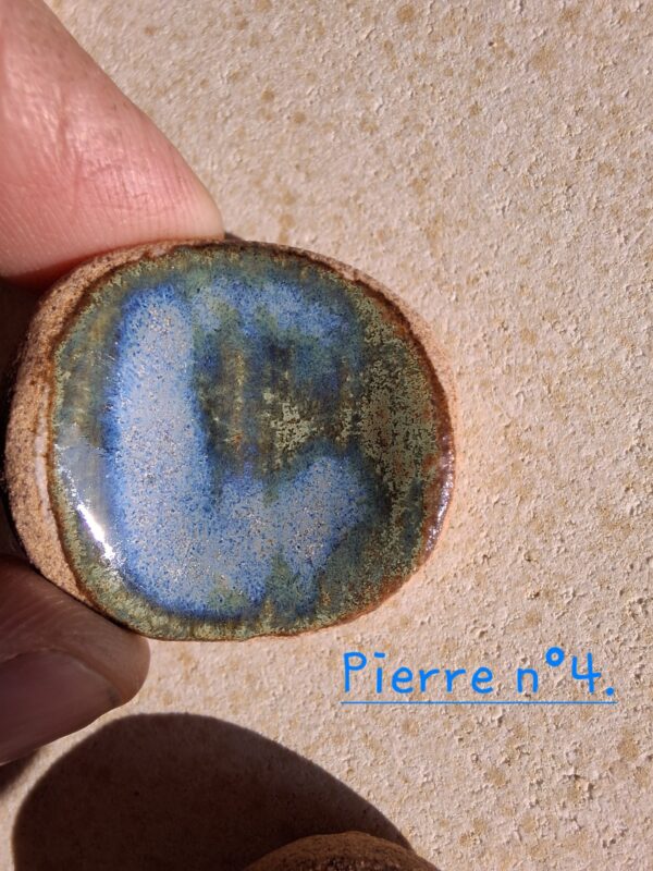 Pierre d'apaisement/ worry stone - Bleu vert – Image 6