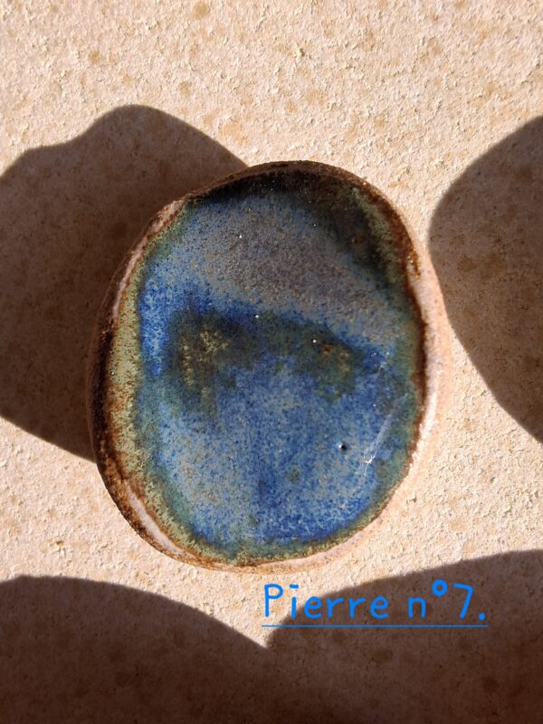 Pierre d'apaisement/ worry stone - Bleu vert – Image 9