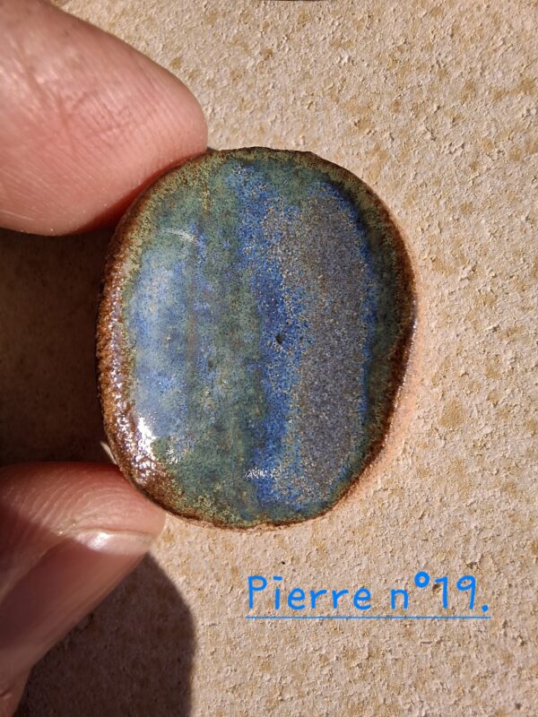 Pierre d'apaisement/ worry stone - Bleu vert – Image 21