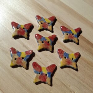 Bouton en grès – PAPILLON