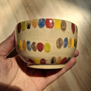 Contenant en grès de Saint Amand en Puisaye – Petit bol pois multicolores