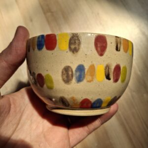 Contenant en grès de Saint Amand en Puisaye – Petit bol pois multicolores