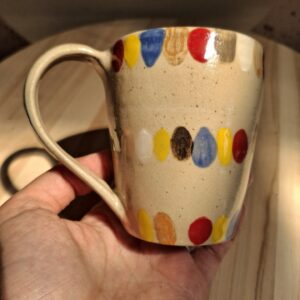 Contenant en grès de Saint Amand en Puisaye – Mug pois multicolores