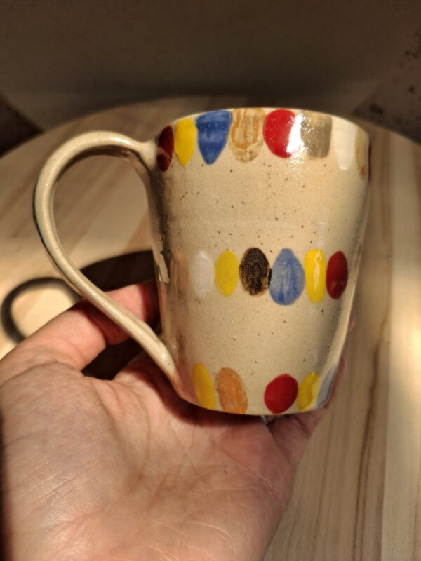 Contenant en grès de Saint Amand en Puisaye - Mug pois multicolores