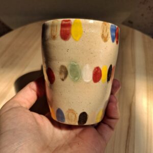 Contenant en grès de Saint Amand en Puisaye – Mug pois multicolores