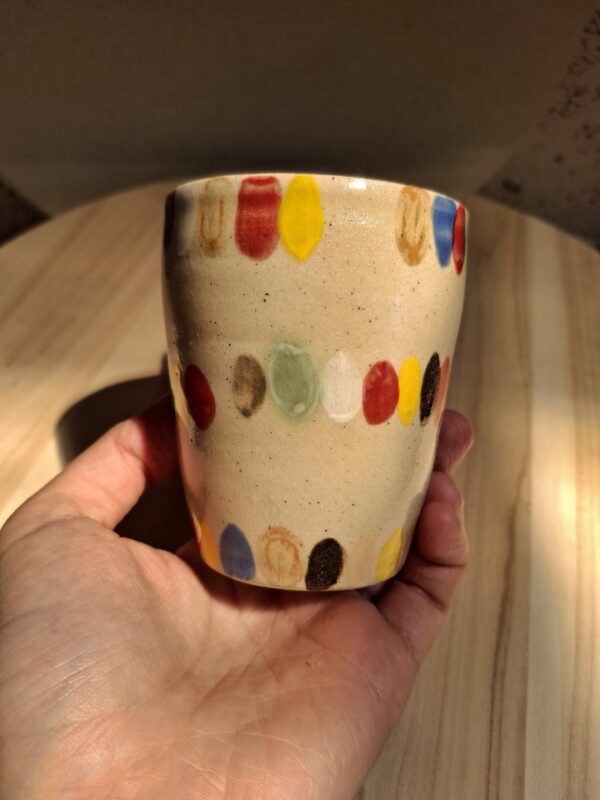 Contenant en grès de Saint Amand en Puisaye - Mug pois multicolores – Image 2