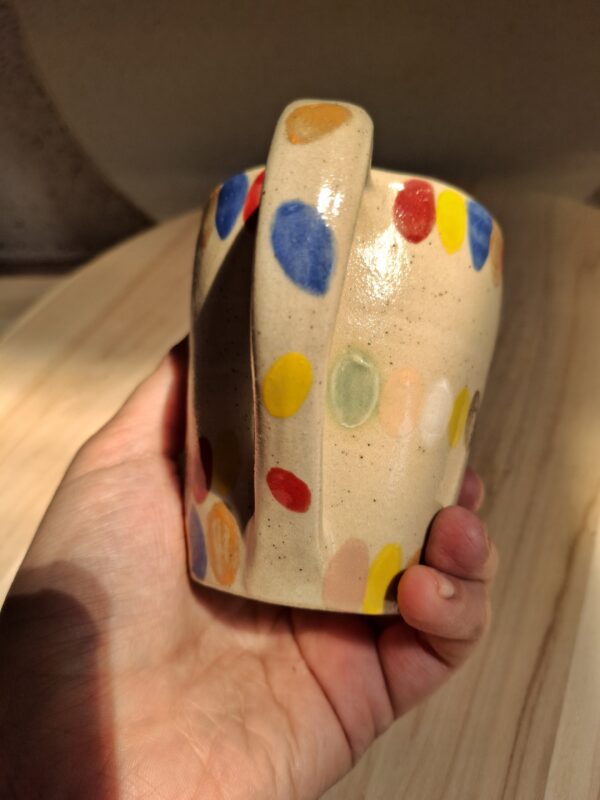 Contenant en grès de Saint Amand en Puisaye - Mug pois multicolores – Image 3