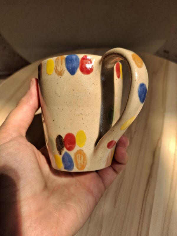 Contenant en grès de Saint Amand en Puisaye - Mug pois multicolores – Image 5