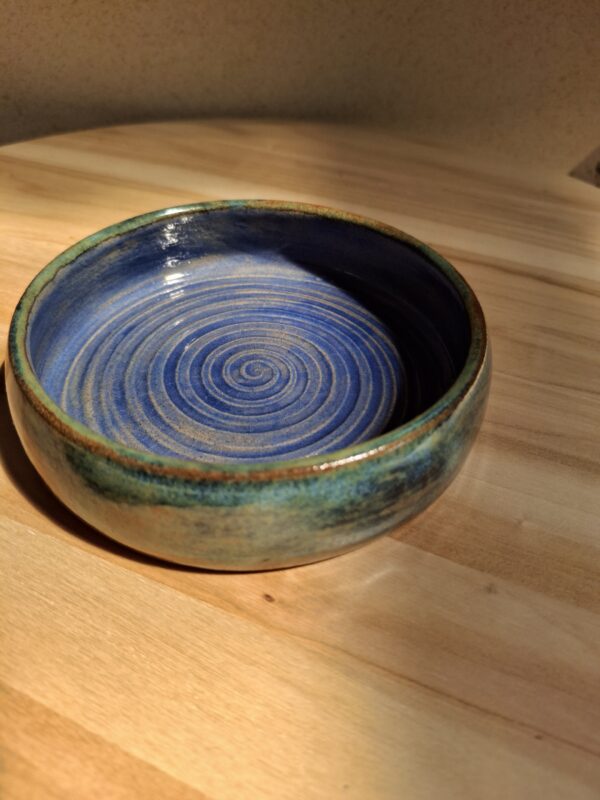 Coupelle porte savon en grès Cagnat Spirale cobalt. – Image 3