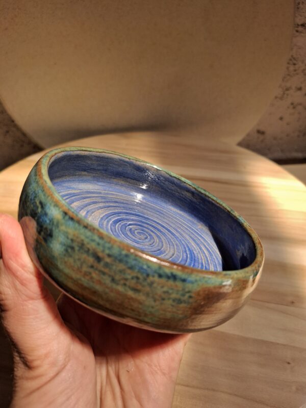 Coupelle porte savon en grès Cagnat Spirale cobalt. – Image 2