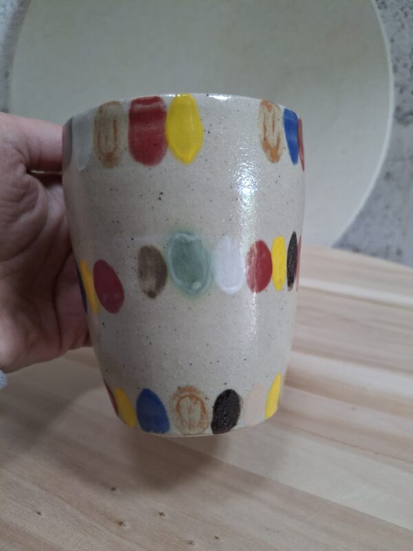 Contenant en grès de Saint Amand en Puisaye - Mug pois multicolores – Image 9