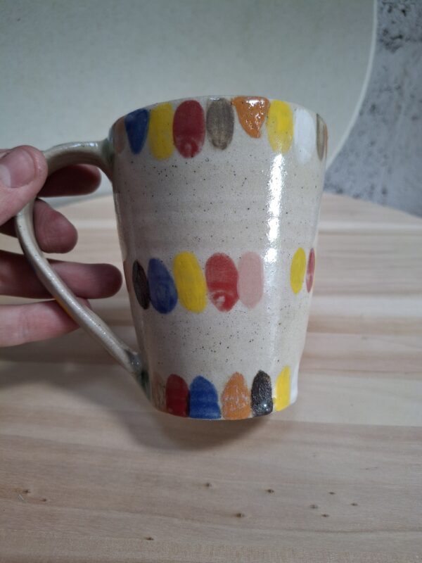 Contenant en grès de Saint Amand en Puisaye - mug pois multicolores – Image 8