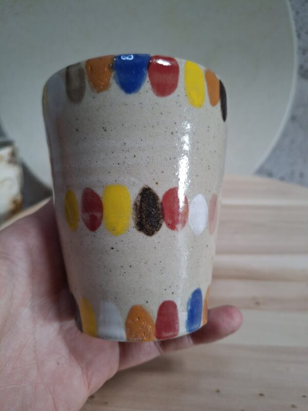 Contenant en grès de Saint Amand en Puisaye - mug pois multicolores – Image 7