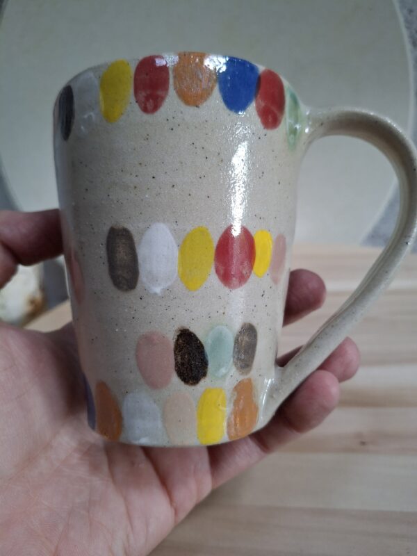 Contenant en grès de Saint Amand en Puisaye - mug pois multicolores – Image 9