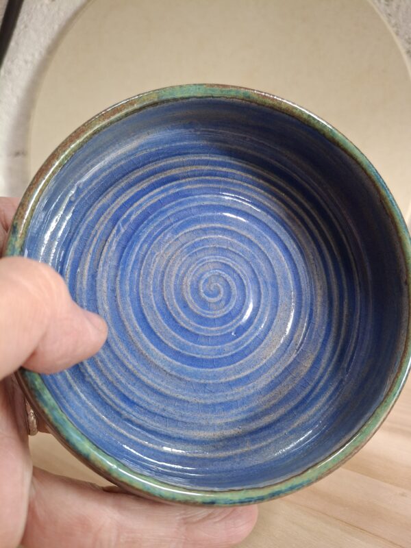 Coupelle porte savon en grès Cagnat Spirale cobalt. – Image 7
