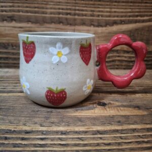 Contenant – Mug fraises en grès de Saint-Amand🍓 – 25 cl