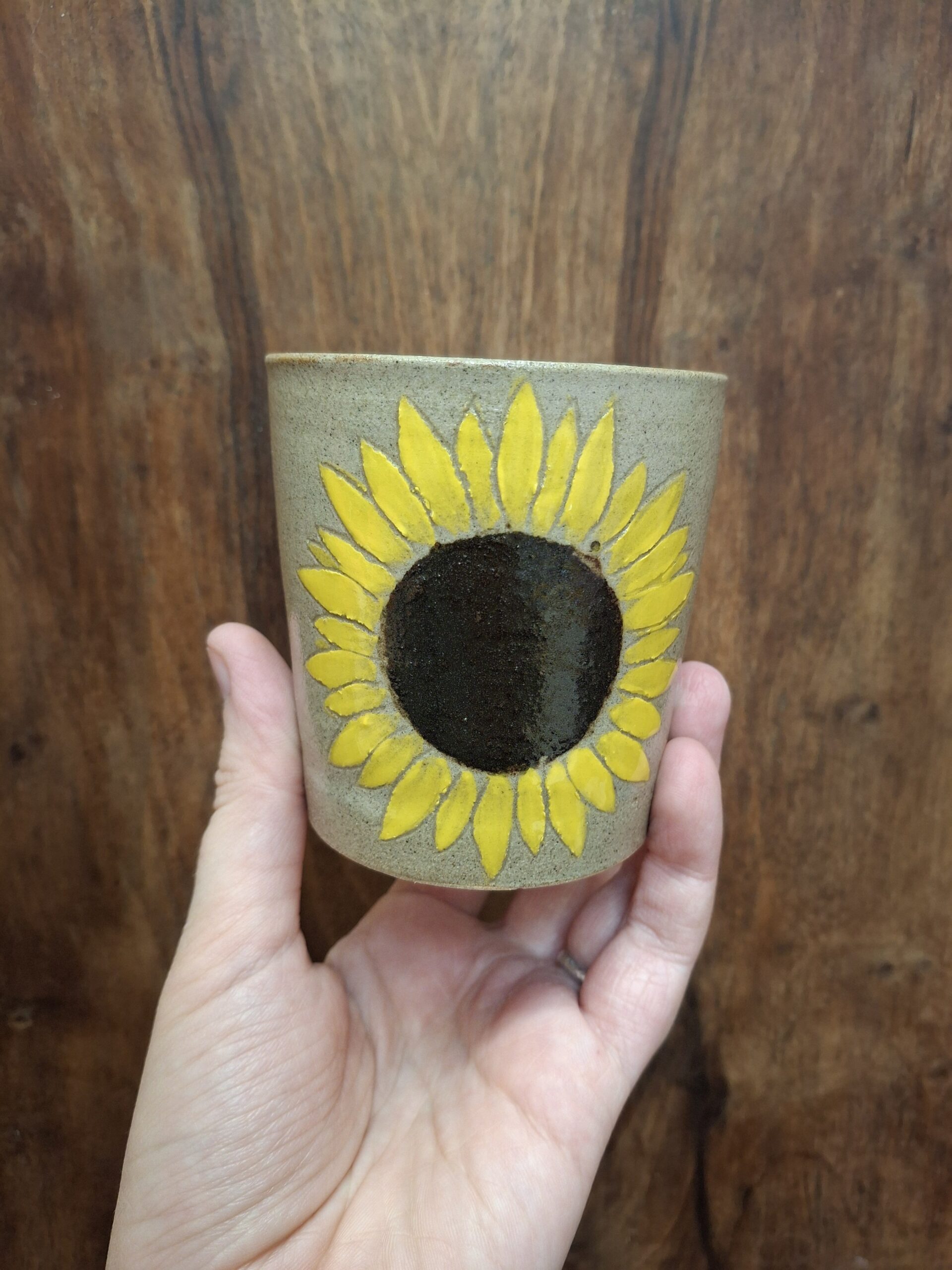Tasse tournesol en grès de Moutiers - 25 cl environ – Image 4